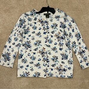 Eddie Bauer Floral Button-Up Cardigan